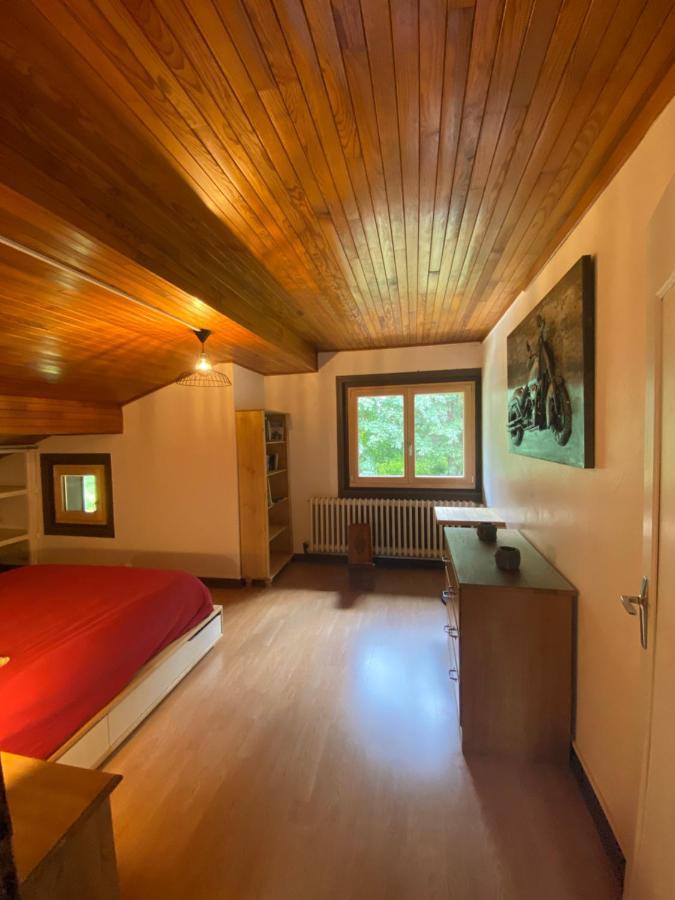 Appartement mansardé dans maison avec jardin en bord de piste, vue montagne Les Houches Esterno foto