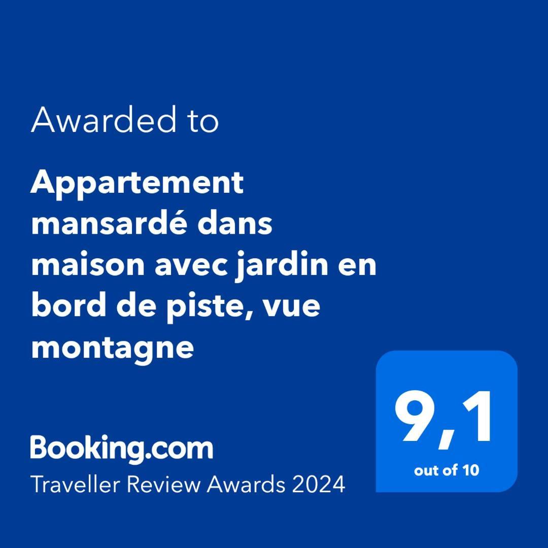 Appartement mansardé dans maison avec jardin en bord de piste, vue montagne Les Houches Esterno foto