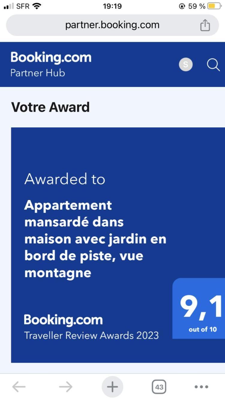 Appartement mansardé dans maison avec jardin en bord de piste, vue montagne Les Houches Esterno foto